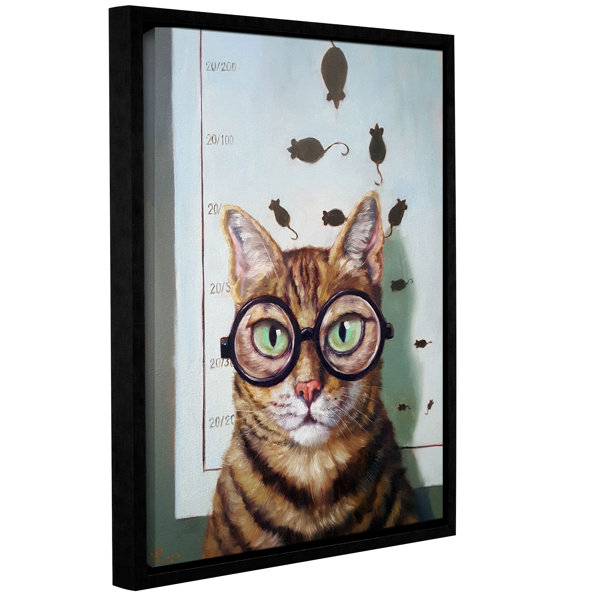 Trinx Poynor Feline Eye Exam Framed On Canvas by Lucia Heffernan Print